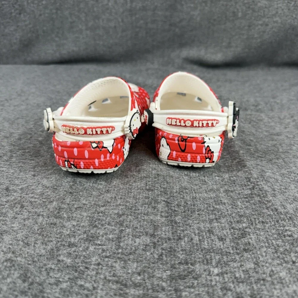 Crocs Hello Kitty Kuromi Clog Sandals Girls Size 11 C Red Polka Dot Print Anime - Picture 7 of 13